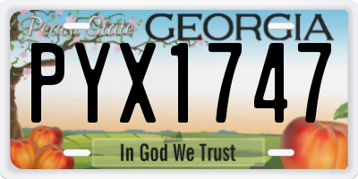 GA license plate PYX1747