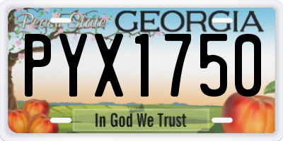 GA license plate PYX1750