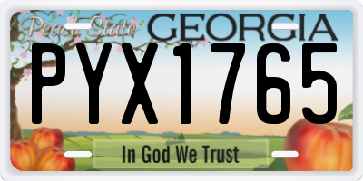 GA license plate PYX1765