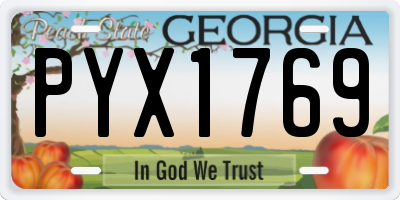 GA license plate PYX1769