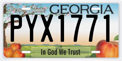 GA license plate PYX1771