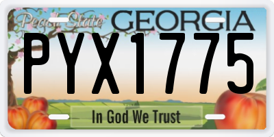 GA license plate PYX1775