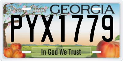GA license plate PYX1779