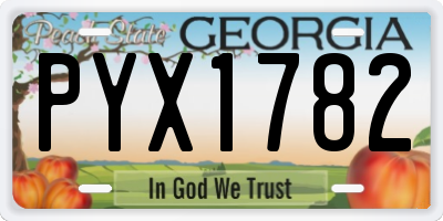 GA license plate PYX1782