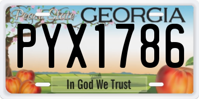 GA license plate PYX1786