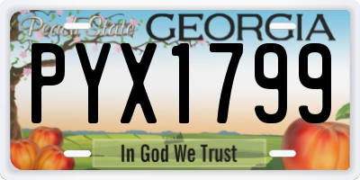 GA license plate PYX1799