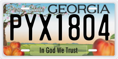 GA license plate PYX1804