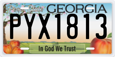 GA license plate PYX1813