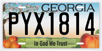 GA license plate PYX1814