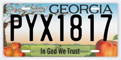 GA license plate PYX1817