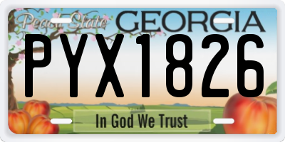 GA license plate PYX1826