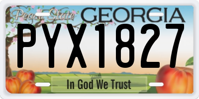 GA license plate PYX1827