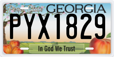GA license plate PYX1829