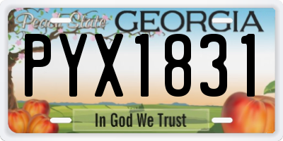 GA license plate PYX1831
