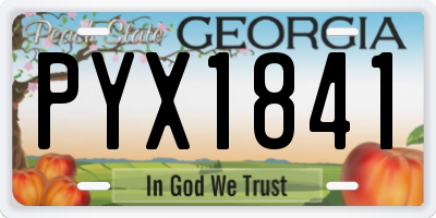 GA license plate PYX1841