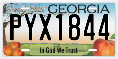 GA license plate PYX1844