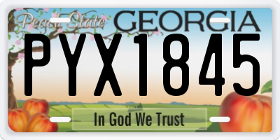 GA license plate PYX1845