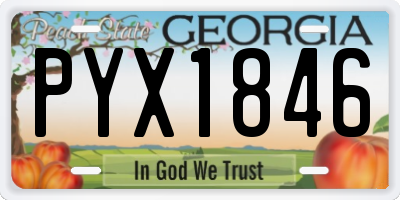 GA license plate PYX1846