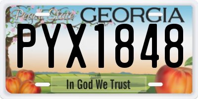 GA license plate PYX1848