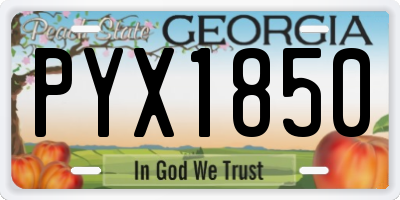 GA license plate PYX1850