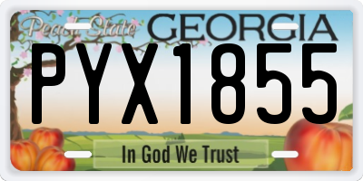 GA license plate PYX1855