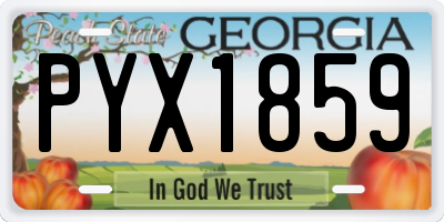 GA license plate PYX1859