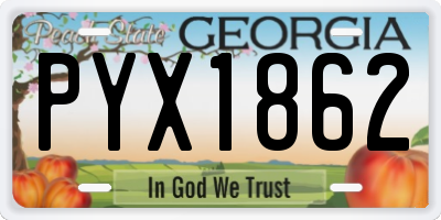 GA license plate PYX1862