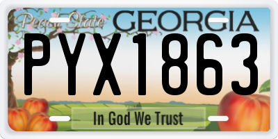 GA license plate PYX1863