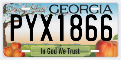 GA license plate PYX1866