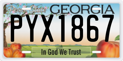 GA license plate PYX1867