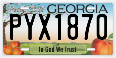 GA license plate PYX1870