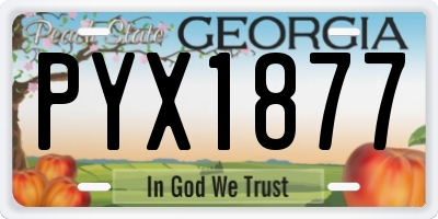 GA license plate PYX1877