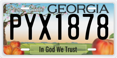 GA license plate PYX1878