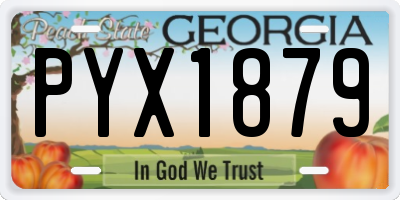 GA license plate PYX1879
