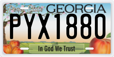 GA license plate PYX1880