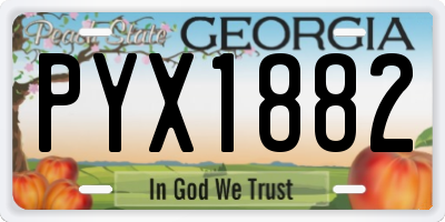 GA license plate PYX1882