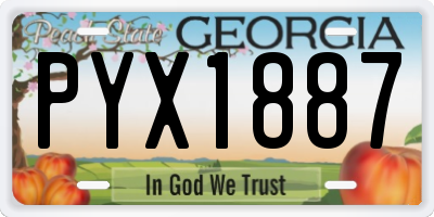 GA license plate PYX1887