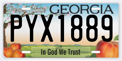 GA license plate PYX1889