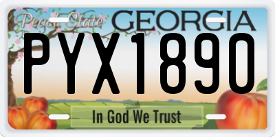 GA license plate PYX1890