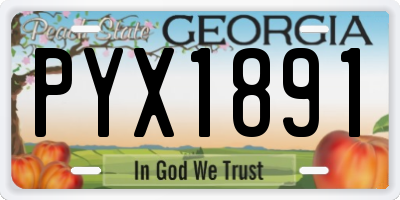 GA license plate PYX1891