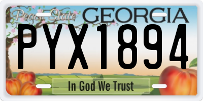 GA license plate PYX1894