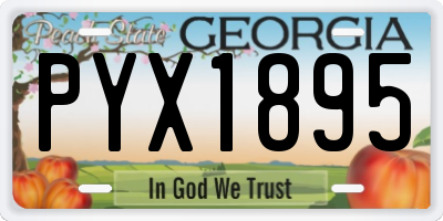 GA license plate PYX1895