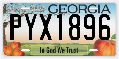 GA license plate PYX1896