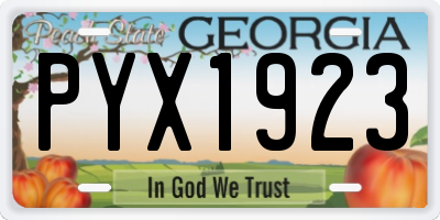 GA license plate PYX1923