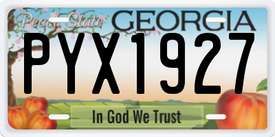 GA license plate PYX1927