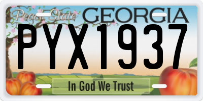 GA license plate PYX1937