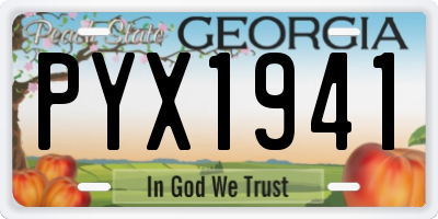 GA license plate PYX1941