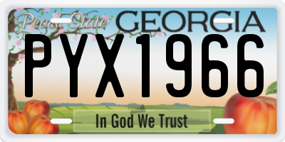 GA license plate PYX1966