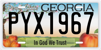 GA license plate PYX1967
