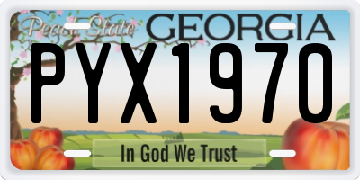 GA license plate PYX1970
